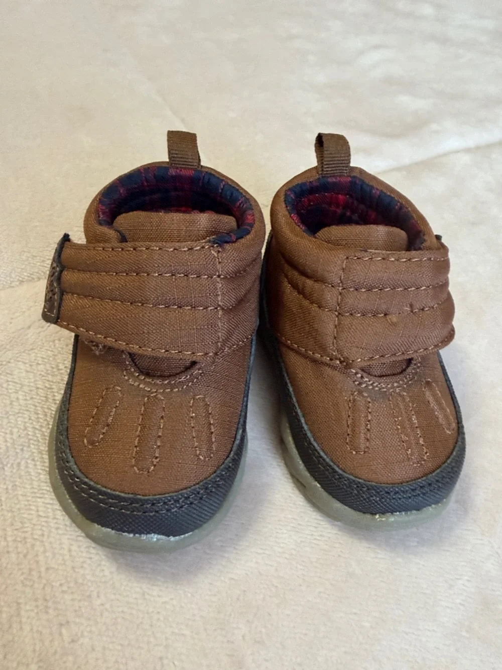 Carter's Brown Baby Walker Shoes with‎ Navy Trim